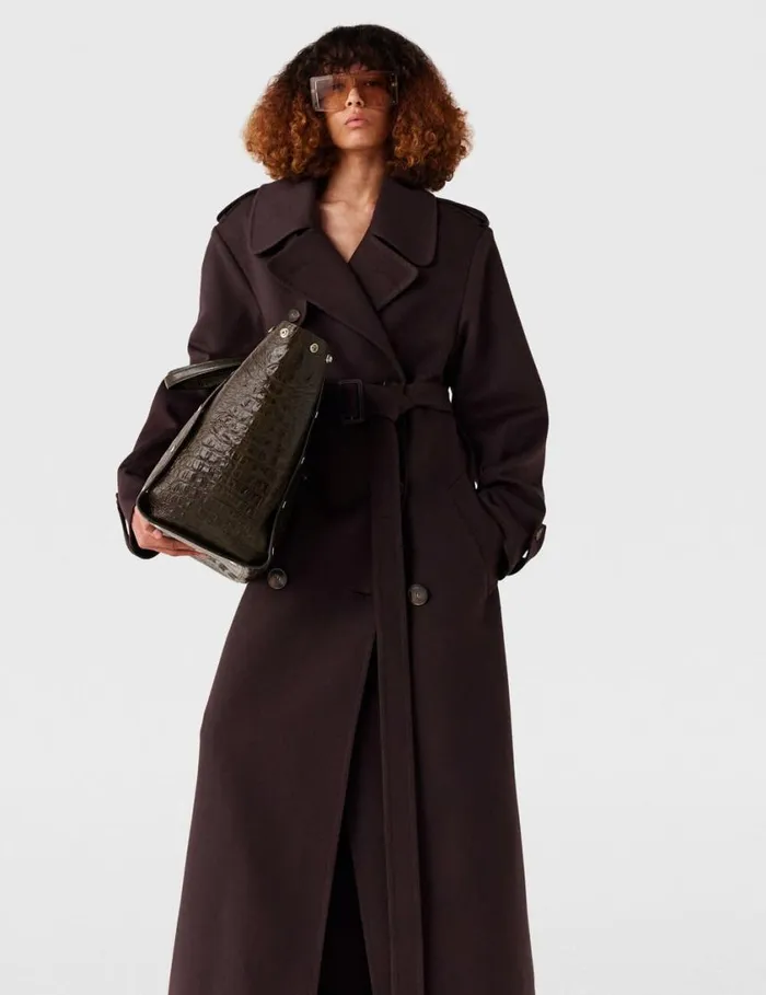 Women DoubleFaced Belted Trench Coat Chocolate Brown Stella McCartney Coats And Jackets Women DoubleFaced Belted Trench Coat Chocolate Brown Stella McCartney Coats And Jackets