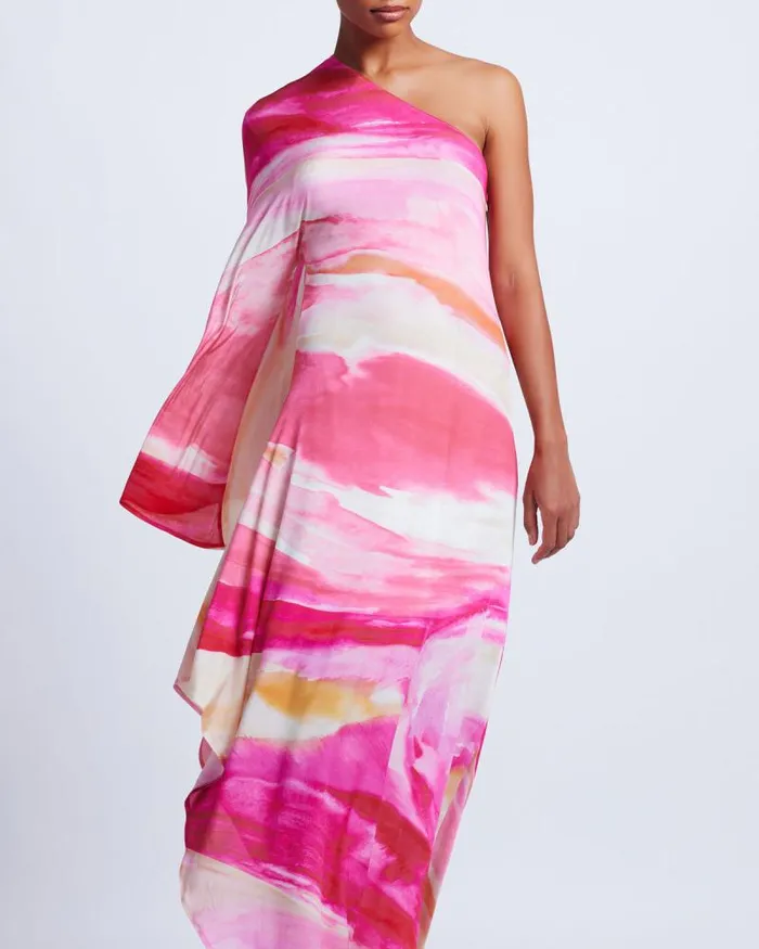 Women Dresses and Jumpsuits PatBO Aura Stretch One Shoulder Maxi Dress FINAL SALE Pink Multi Women Dresses and Jumpsuits PatBO Aura Stretch One Shoulder Maxi Dress FINAL SALE Pink Multi