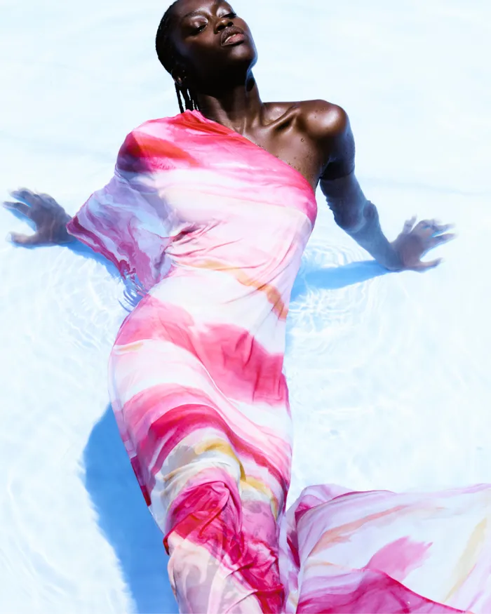 Women Dresses and Jumpsuits PatBO Aura Stretch One Shoulder Maxi Dress FINAL SALE Pink Multi