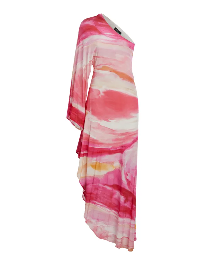 Women Dresses and Jumpsuits PatBO Aura Stretch One Shoulder Maxi Dress FINAL SALE Pink Multi