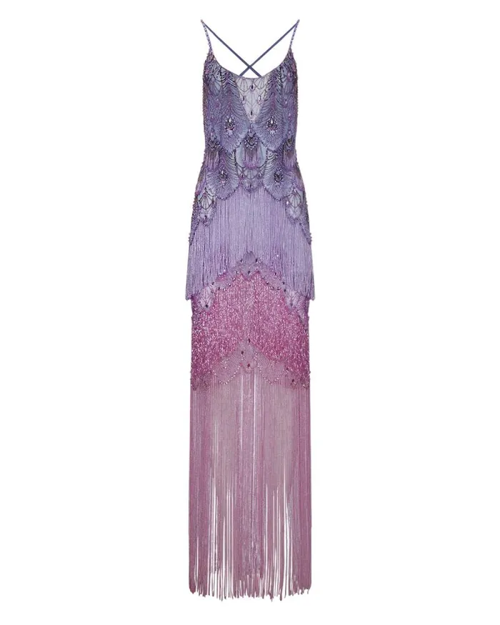 Women Dresses and Jumpsuits PatBO HandBeaded Ombre Gown Bright Lilac