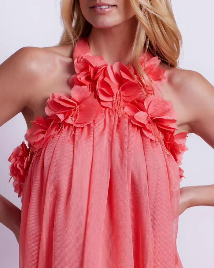 Women Dresses and Jumpsuits PatBO HandEmbroidered 3D Flower Gown FINAL SALE Pche