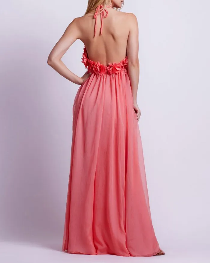 Women Dresses and Jumpsuits PatBO HandEmbroidered 3D Flower Gown FINAL SALE Pche
