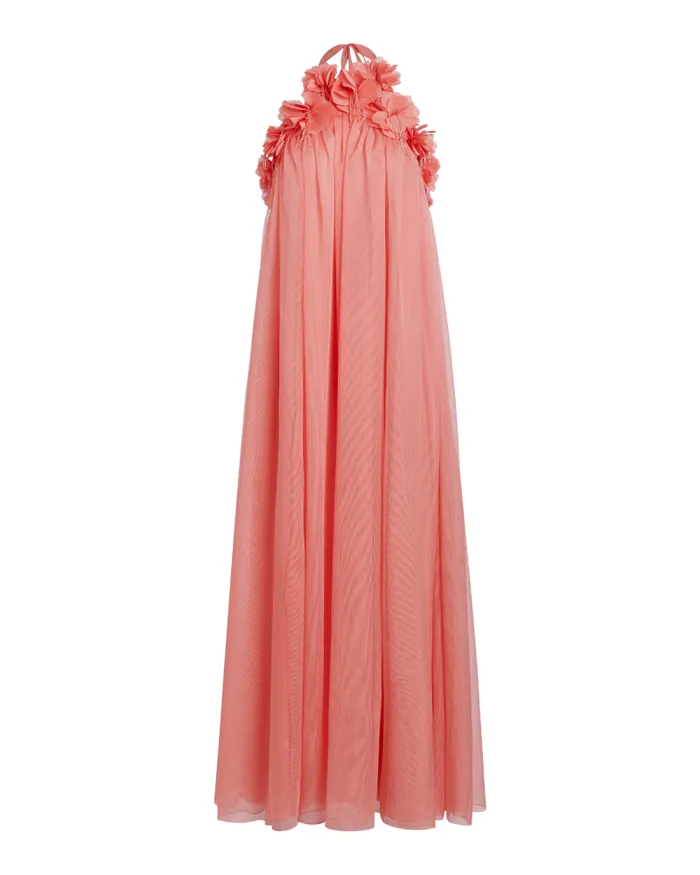 Women Dresses and Jumpsuits PatBO HandEmbroidered 3D Flower Gown FINAL SALE Pche