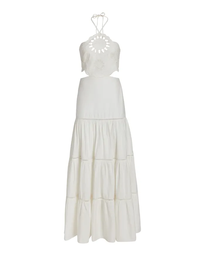 Women Dresses and Jumpsuits PatBO Lasercut Cotton Poplin Maxi Dress FINAL SALE White