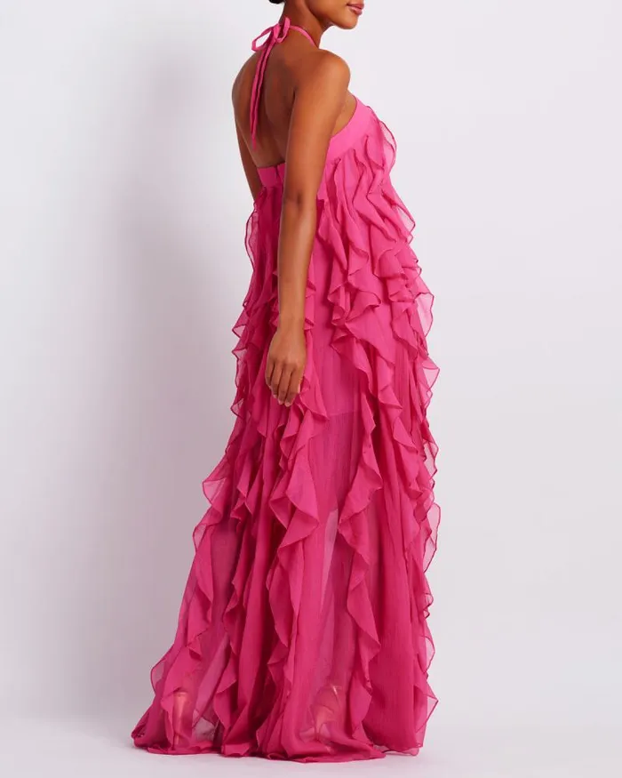Women Dresses and Jumpsuits PatBO Ruffle Halterneck Maxi Dress FINAL SALE Malibu