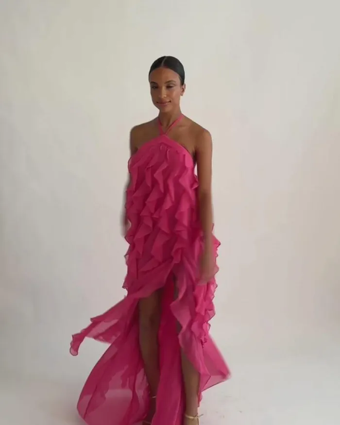 Women Dresses and Jumpsuits PatBO Ruffle Halterneck Maxi Dress FINAL SALE Malibu
