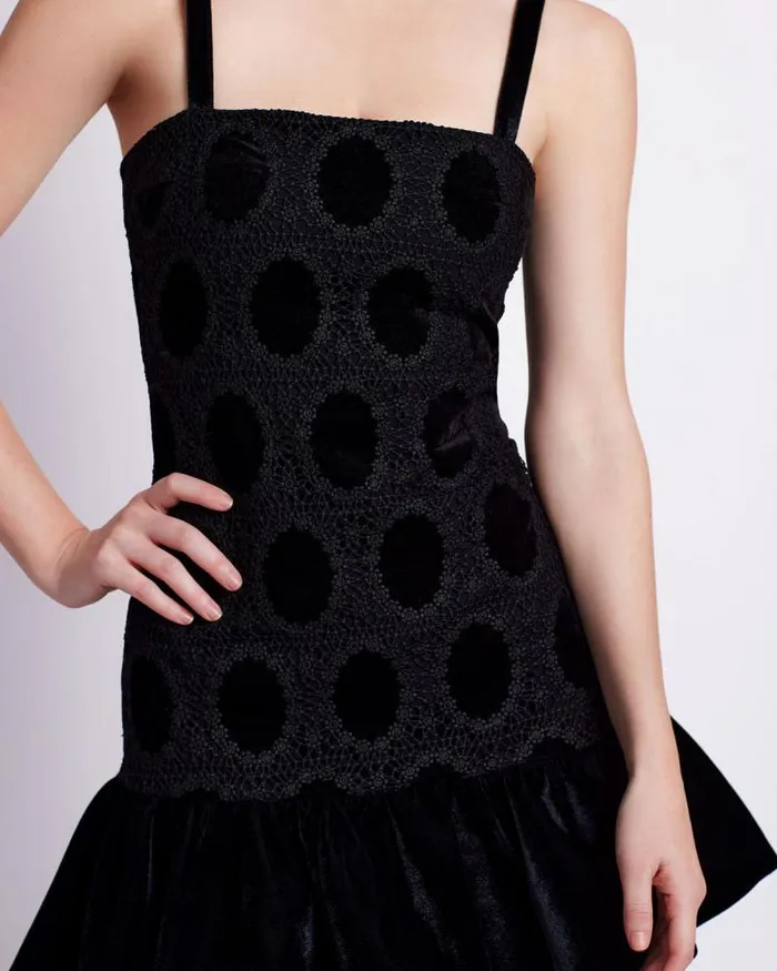 Women Dresses and Jumpsuits PatBO VELVET LACE SLEEVELESS MINI DRESS Black