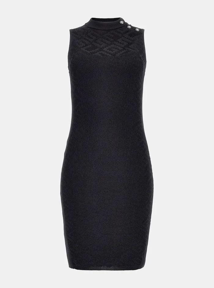 Women Dresses GUESS Eco Black Paula G Logo Mini Dress Women Dresses GUESS Eco Black Paula G Logo Mini Dress