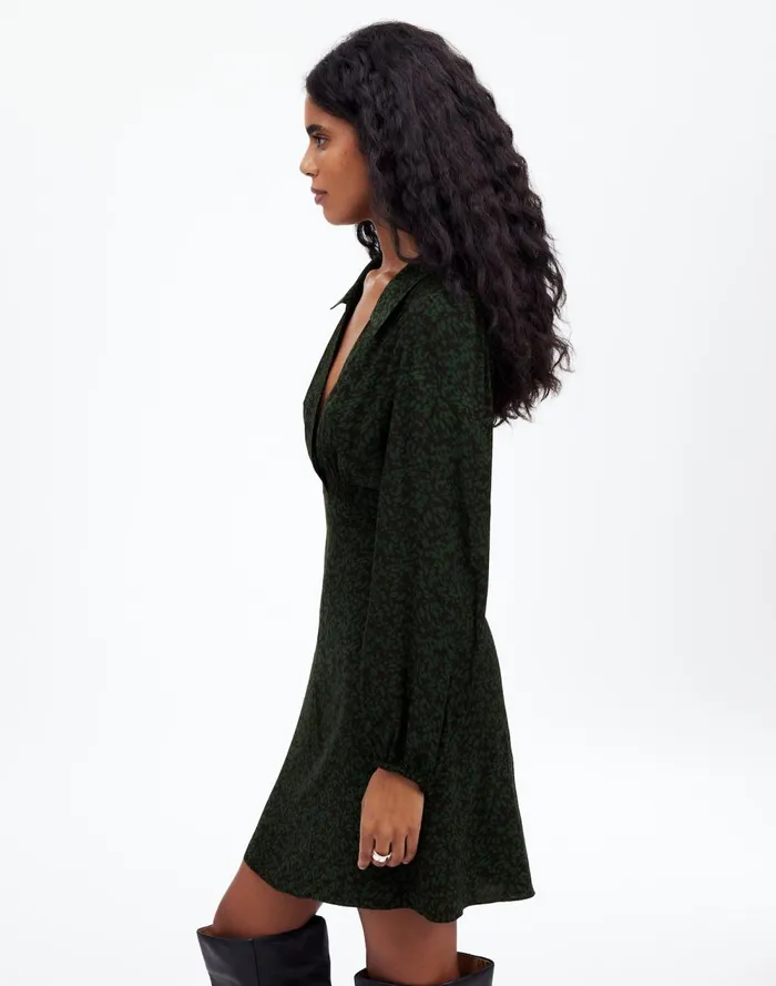 Women Dresses Madewell LongSleeve Mini Shirtdress In Floral Green Print