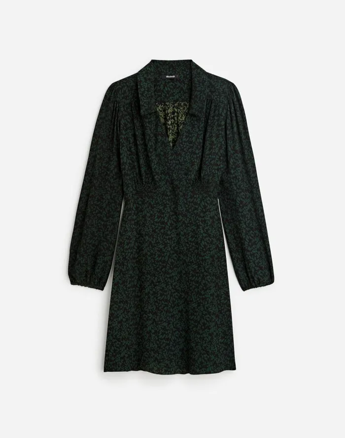 Women Dresses Madewell LongSleeve Mini Shirtdress In Floral Green Print