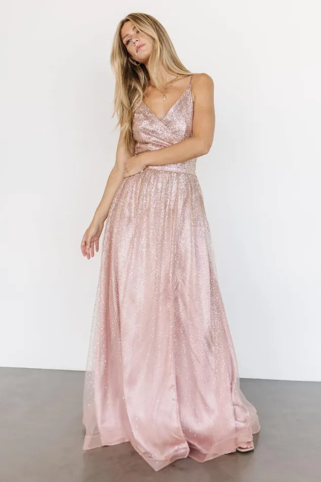 Women Ellie Shimmer Gown Dusty Rose Baltic Born Embellished and Sequined Women Ellie Shimmer Gown Dusty Rose Baltic Born Embellished and Sequined