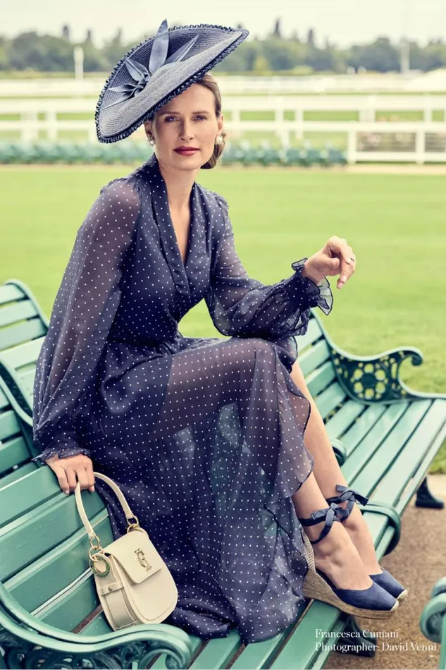 Women Ellisa Maxi Dress Navy Polka Dot Holland Cooper Dresses