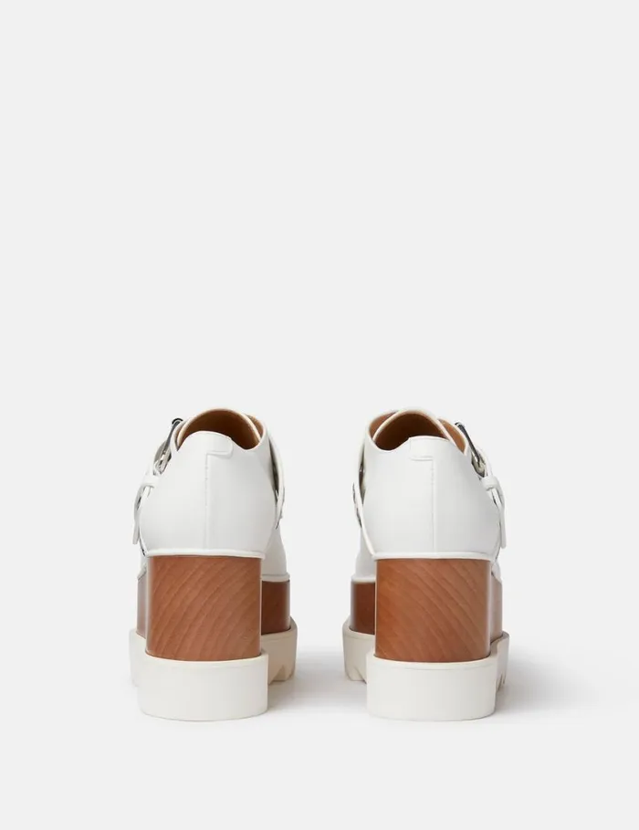 Women Elyse StarStudded Buckle Platform Shoes Pure White Stella McCartney Wedges Women Elyse StarStudded Buckle Platform Shoes Pure White Stella McCartney Wedges