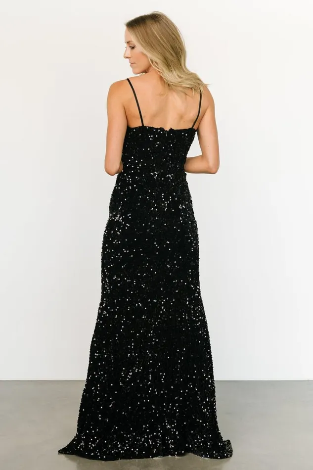 Women Emeris Sequin Gown Black Baltic Born Embellished and Sequined Women Emeris Sequin Gown Black Baltic Born Embellished and Sequined