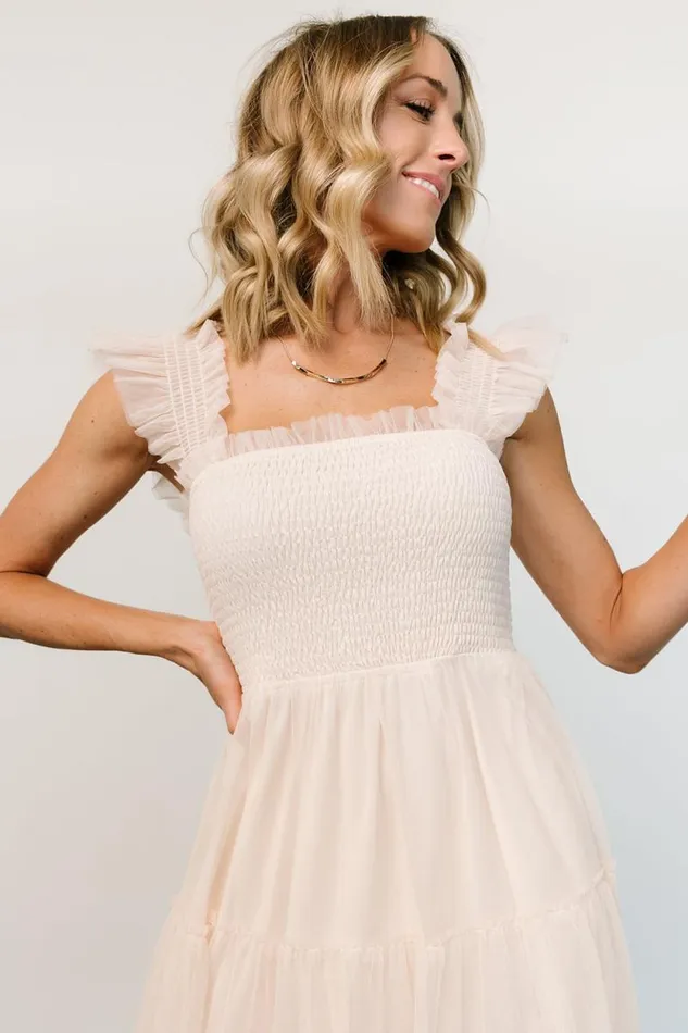 Women Emma Smocked Tulle Dress Beige Baltic Born Tulle Styles Women Emma Smocked Tulle Dress Beige Baltic Born Tulle Styles