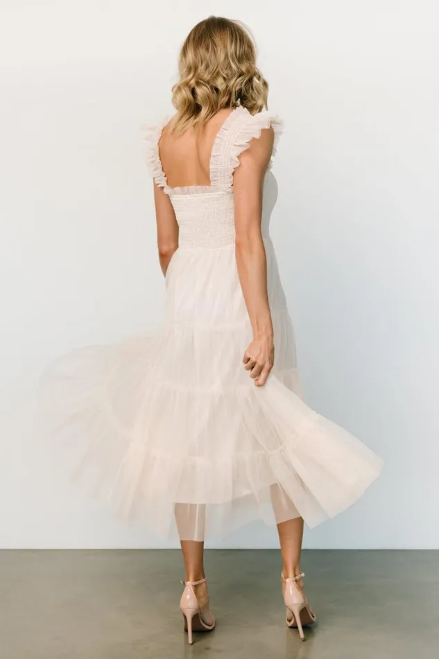 Women Emma Smocked Tulle Dress Beige Baltic Born Tulle Styles Women Emma Smocked Tulle Dress Beige Baltic Born Tulle Styles