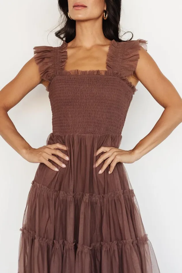 Women Emma Smocked Tulle Dress Brown Baltic Born Tulle Styles Women Emma Smocked Tulle Dress Brown Baltic Born Tulle Styles