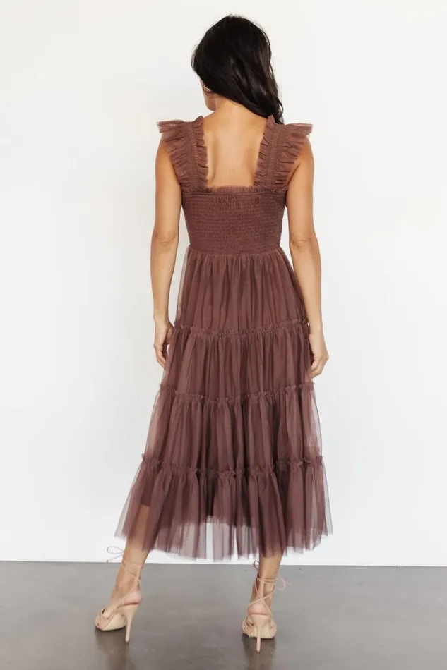 Women Emma Smocked Tulle Dress Brown Baltic Born Tulle Styles Women Emma Smocked Tulle Dress Brown Baltic Born Tulle Styles