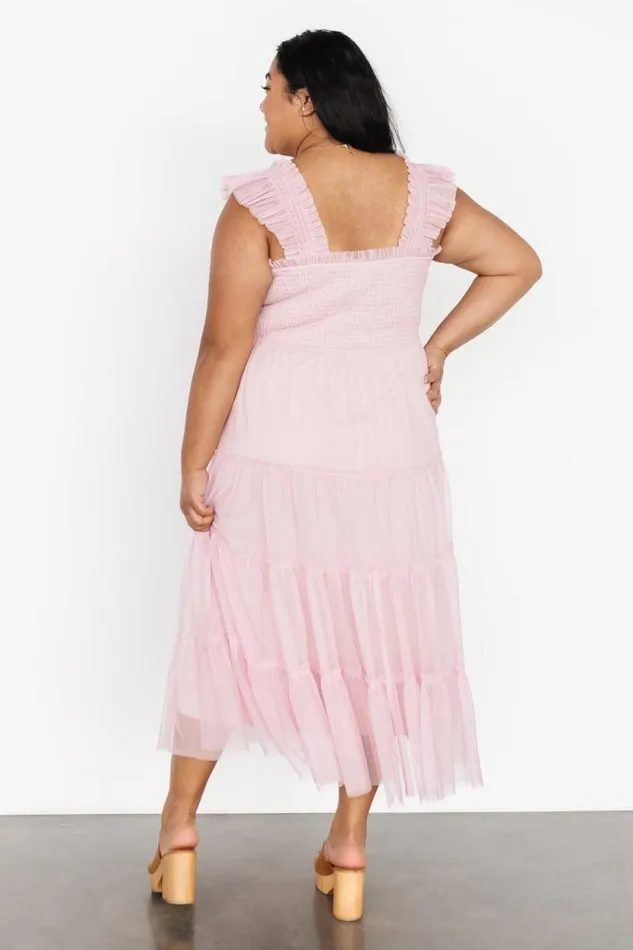 Women Emma Smocked Tulle Dress Mauve Baltic Born Midi Dresses Women Emma Smocked Tulle Dress Mauve Baltic Born Midi Dresses