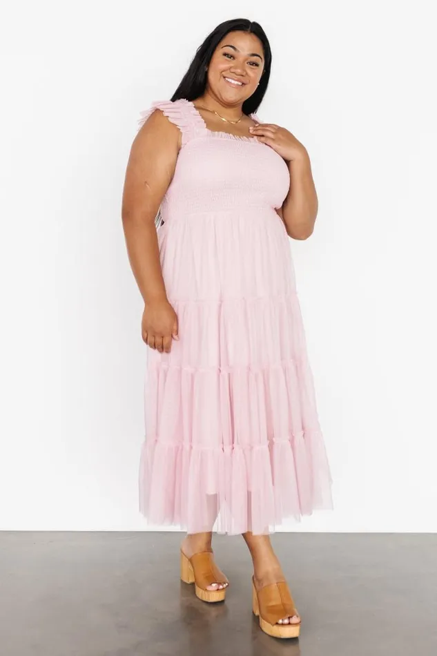 Women Emma Smocked Tulle Dress Mauve Baltic Born Midi Dresses Women Emma Smocked Tulle Dress Mauve Baltic Born Midi Dresses
