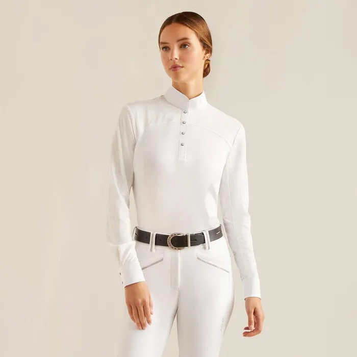 Women English Riding Ariat Bellatrix Show Shirt White