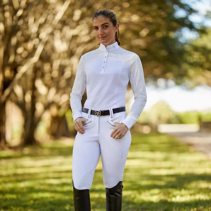 Women English Riding Ariat Bellatrix Show Shirt White Women English Riding Ariat Bellatrix Show Shirt White