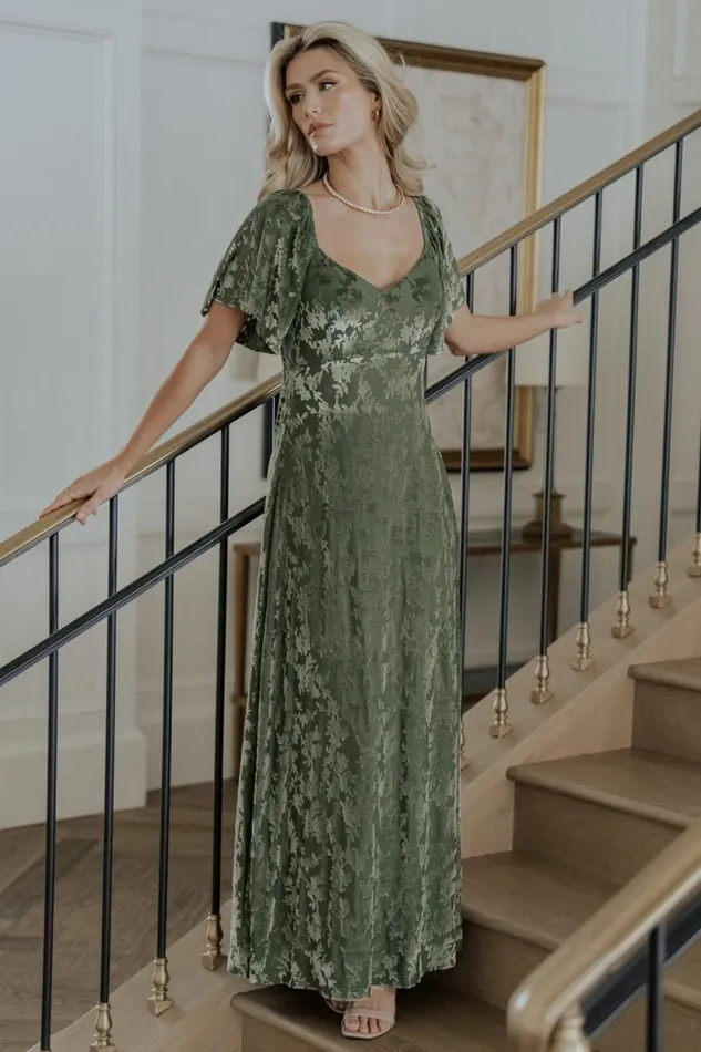 Women Everley Velvet Maxi Dress Dark Sage Baltic Born Maxi Dresses Women Everley Velvet Maxi Dress Dark Sage Baltic Born Maxi Dresses