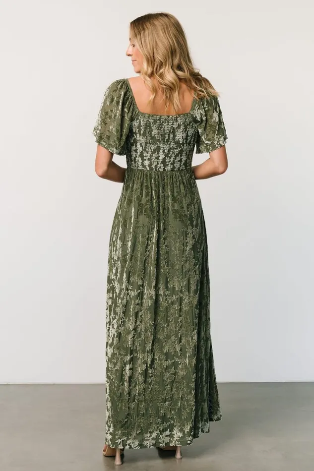 Women Everley Velvet Maxi Dress Dark Sage Baltic Born Maxi Dresses Women Everley Velvet Maxi Dress Dark Sage Baltic Born Maxi Dresses