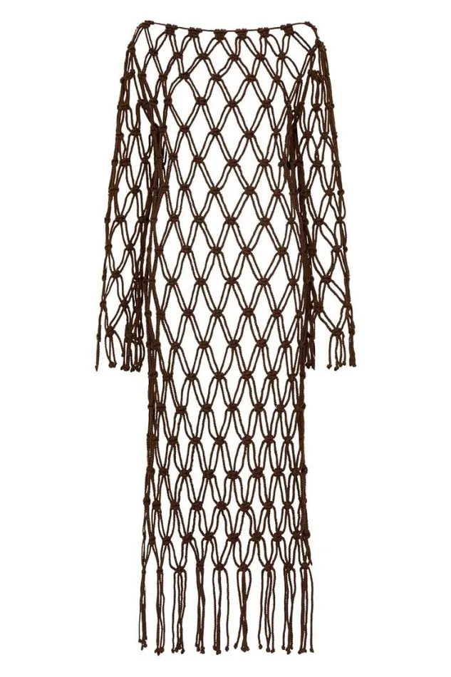 Women Faithfull The Brand Accessories Sintra Macrame Dress Chocolate