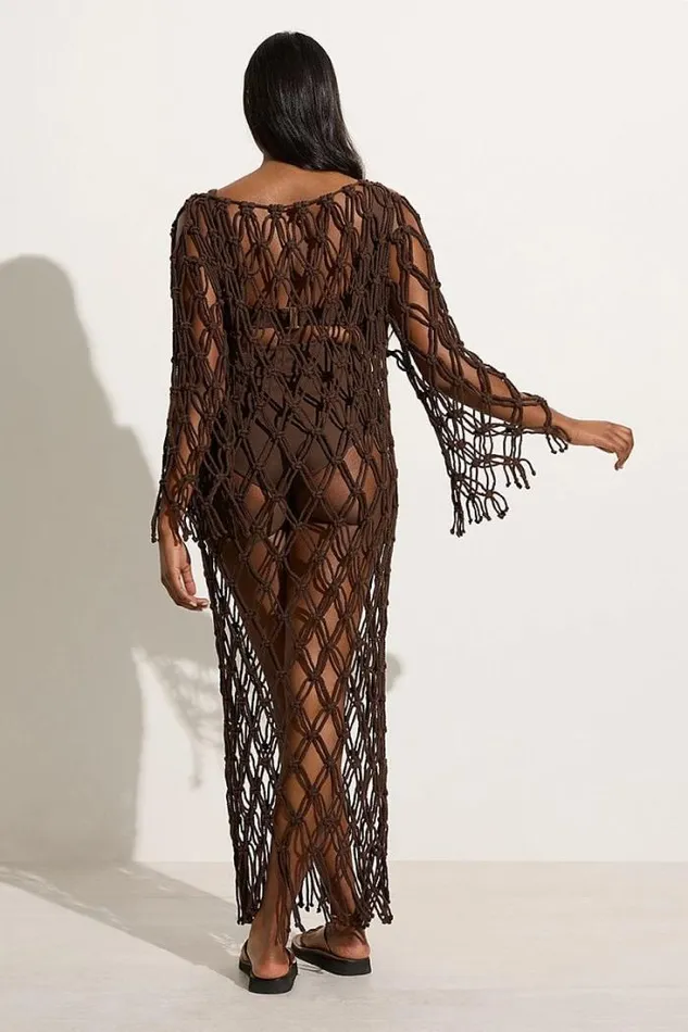 Women Faithfull The Brand Accessories Sintra Macrame Dress Chocolate