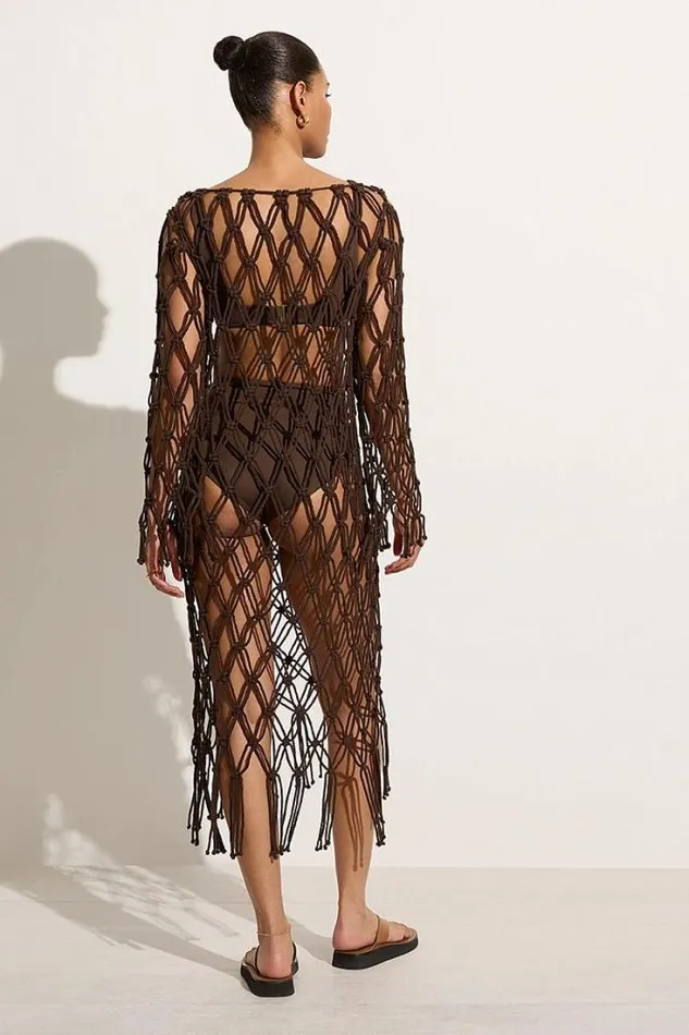 Women Faithfull The Brand Accessories Sintra Macrame Dress Chocolate