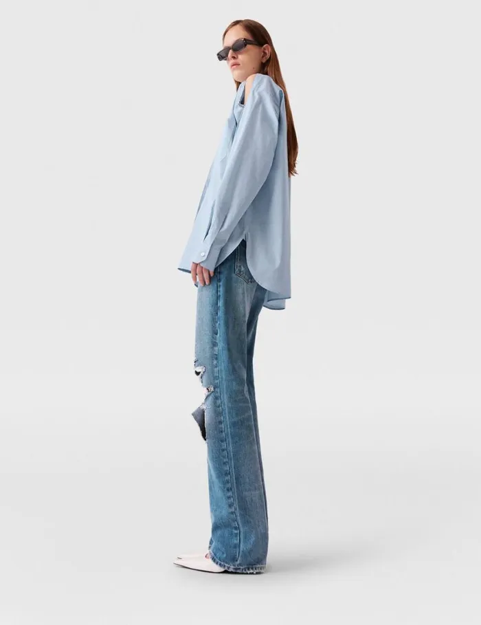 Women Falabella Chain Oxford Shirt Sky Blue Stella McCartney Shirts And Tops Women Falabella Chain Oxford Shirt Sky Blue Stella McCartney Shirts And Tops
