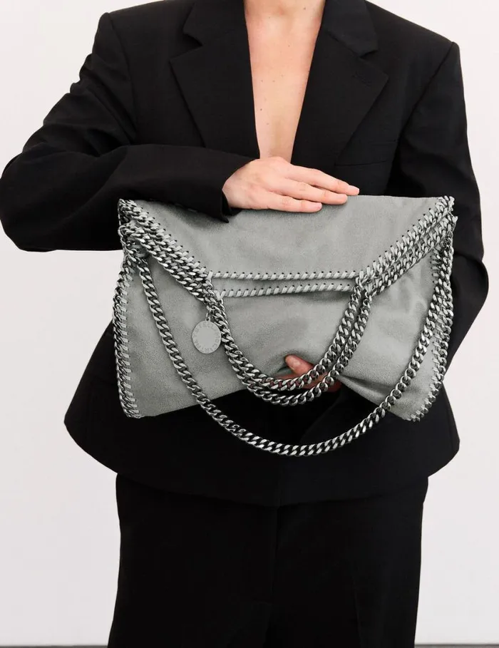 Women Falabella FoldOver Tote Light Grey Stella McCartney TopHandle Bags Women Falabella FoldOver Tote Light Grey Stella McCartney TopHandle Bags