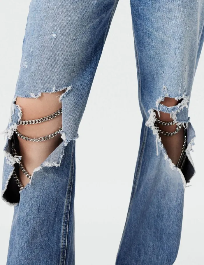 Women Falabella Knees Bootcut Jeans Blue Stella McCartney Pants And Shorts Women Falabella Knees Bootcut Jeans Blue Stella McCartney Pants And Shorts