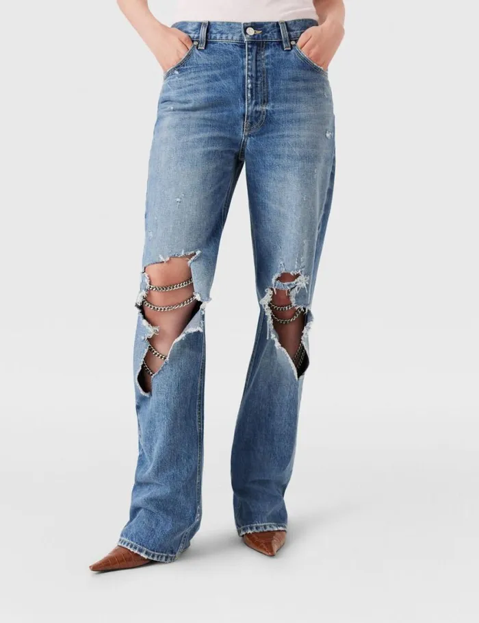 Women Falabella Knees Bootcut Jeans Blue Stella McCartney Pants And Shorts Women Falabella Knees Bootcut Jeans Blue Stella McCartney Pants And Shorts