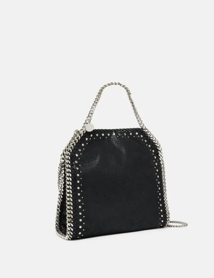 Women Falabella Studded Mini Tote Bag Pitch Black Stella McCartney Mini Bags And Clutches Women Falabella Studded Mini Tote Bag Pitch Black Stella McCartney Mini Bags And Clutches
