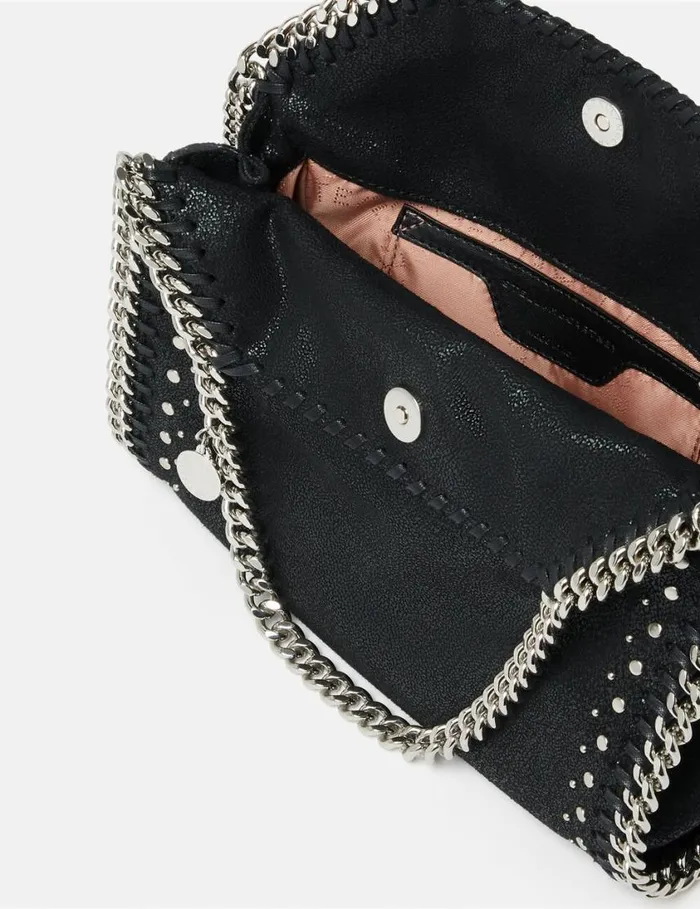 Women Falabella Studded Mini Tote Bag Pitch Black Stella McCartney Mini Bags And Clutches Women Falabella Studded Mini Tote Bag Pitch Black Stella McCartney Mini Bags And Clutches