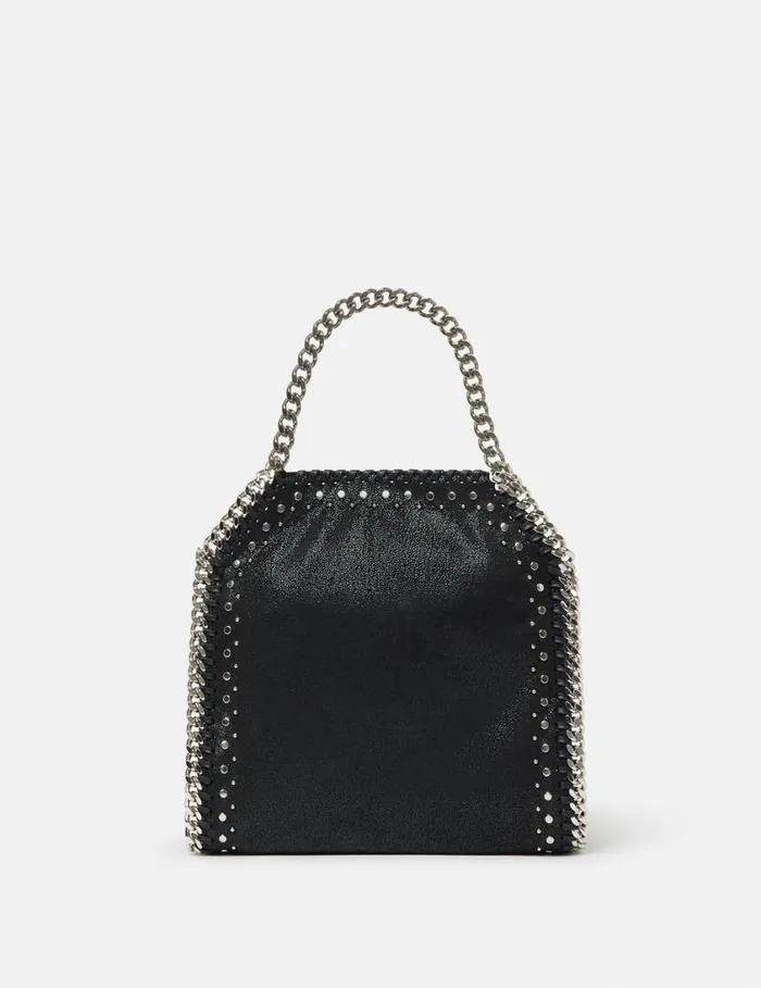 Women Falabella Studded Mini Tote Bag Pitch Black Stella McCartney Mini Bags And Clutches Women Falabella Studded Mini Tote Bag Pitch Black Stella McCartney Mini Bags And Clutches