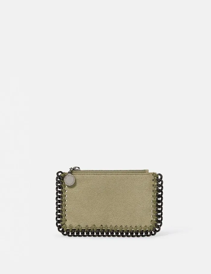 Women Falabella Zipper Cardholder Clotted Cream Stella McCartney Iconic Falabella