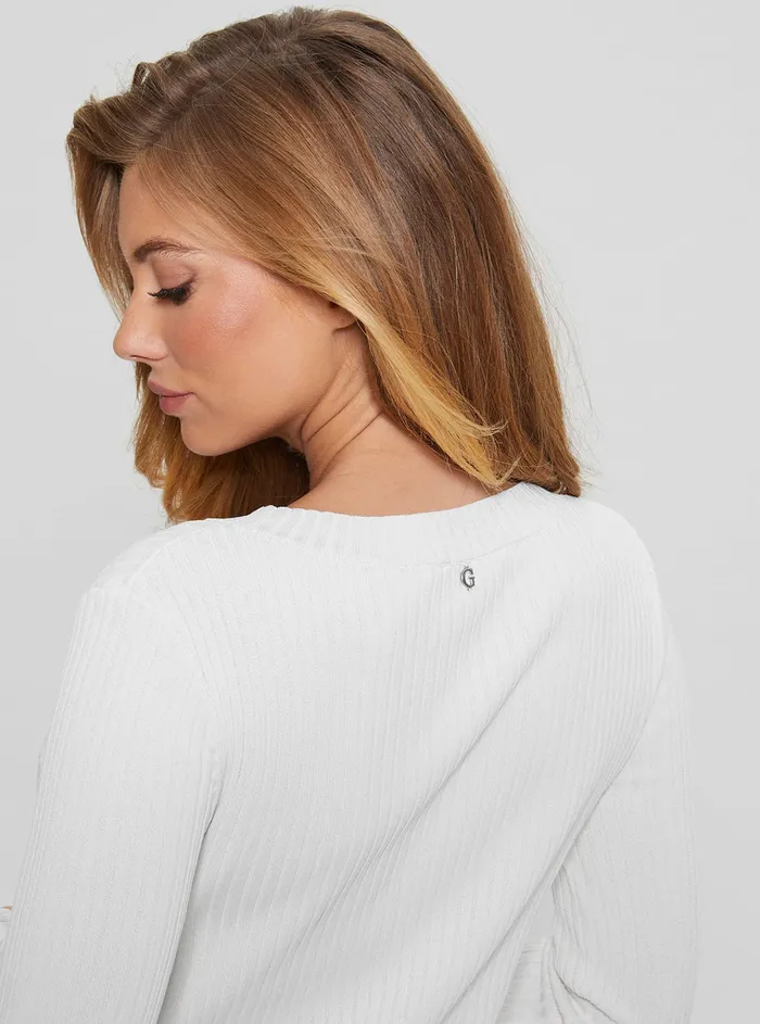 Women Fashion Tops GUESS White Irmine Knit Top Women Fashion Tops GUESS White Irmine Knit Top