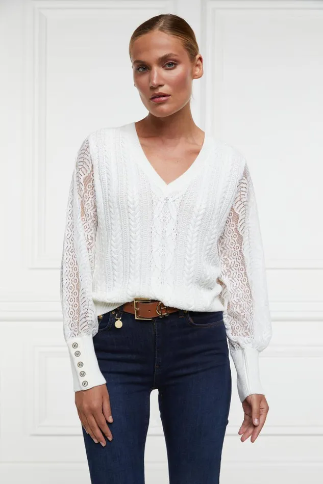 Women Featherton VNeck Knit Natural Holland Cooper Knitwear