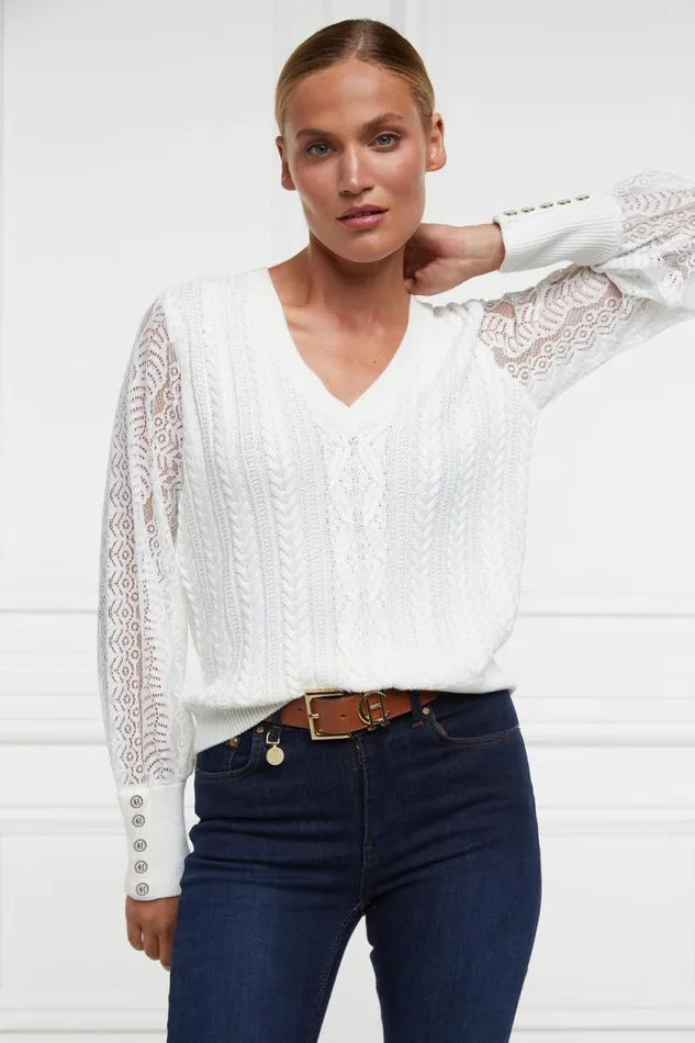 Women Featherton VNeck Knit Natural Holland Cooper Knitwear Women Featherton VNeck Knit Natural Holland Cooper Knitwear