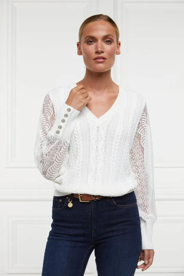 Women Featherton VNeck Knit Natural Holland Cooper Knitwear Women Featherton VNeck Knit Natural Holland Cooper Knitwear