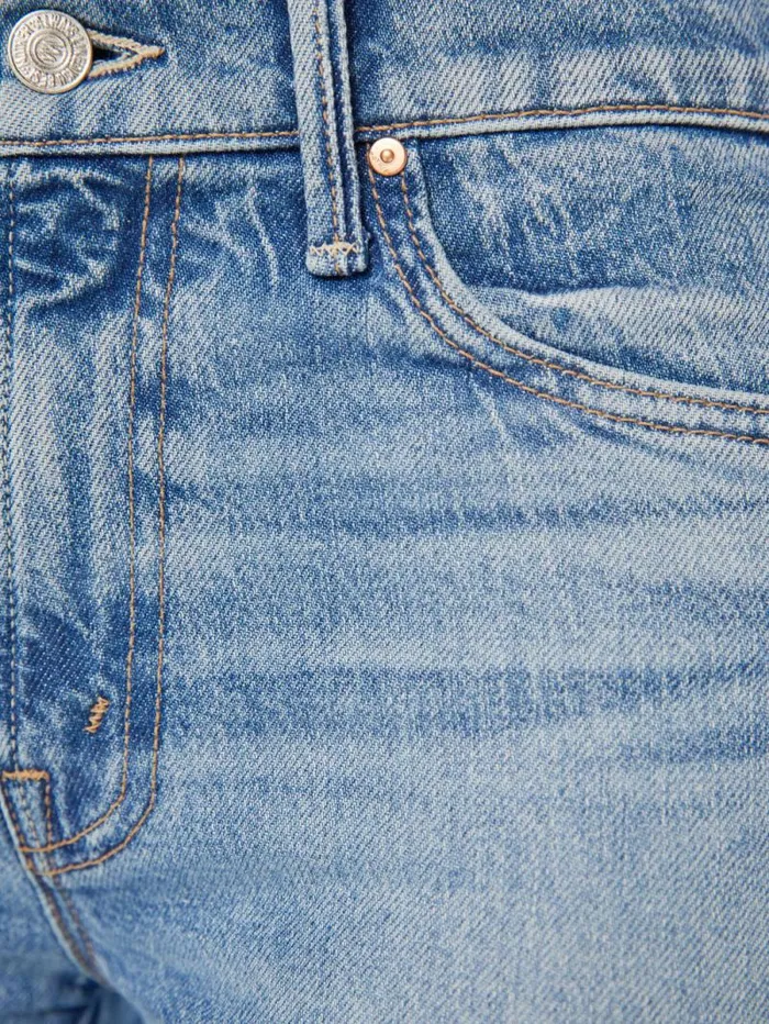 Women Flare Mother Denim The Outsider Flood Fray Blue navy