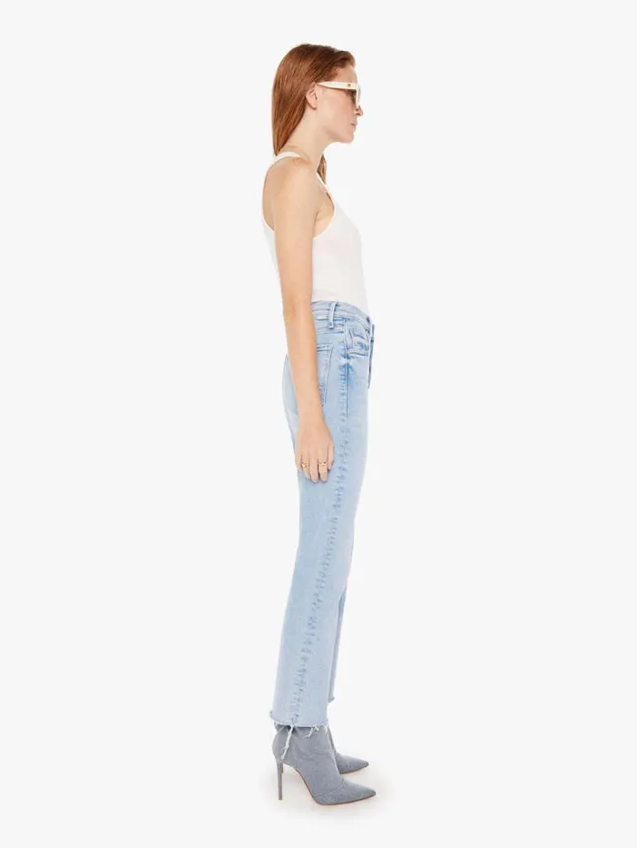 Women Flare Mother Denim The Tripper Ankle Fray Blue lightpastel