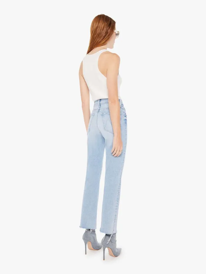Women Flare Mother Denim The Tripper Ankle Fray Blue lightpastel