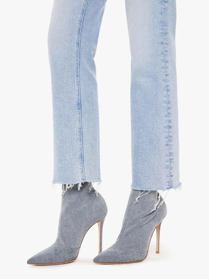 Women Flare Mother Denim The Tripper Ankle Fray Blue lightpastel