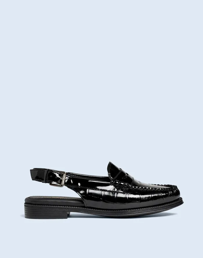 Women Flats and Loafers Madewell Madewell X GHBASS Whitney Sling Back Weejuns Loafers Black