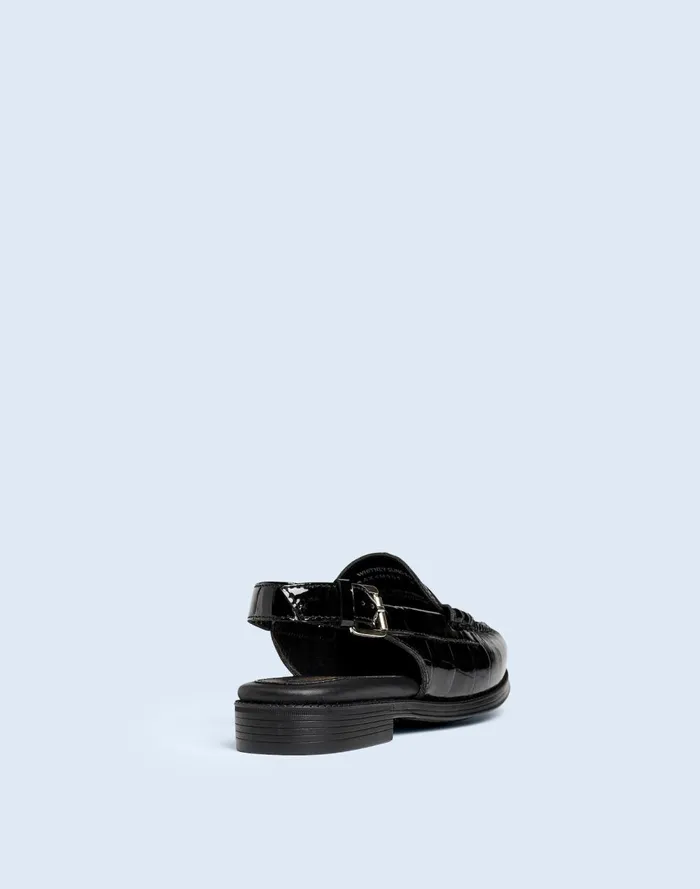 Women Flats and Loafers Madewell Madewell X GHBASS Whitney Sling Back Weejuns Loafers Black